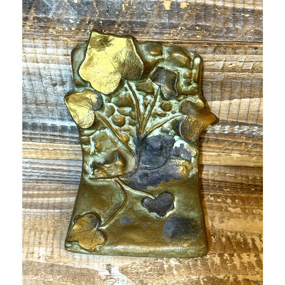 Antique McClelland Barclay Bronze Vining Ivy Bookends Signed Pair 5" Tall x 4" - Picture 3 of 10